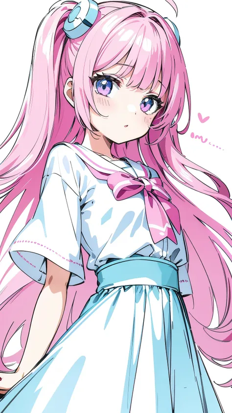 a cute , pink lips, wearing a bright white shirt, in the style of the soft aurorapunk color palette, an anime illustration of her face, animated gifs, hand-drawn animation, charming sketches, soft and bright, hazy romanticism, superplane style, white--air ...