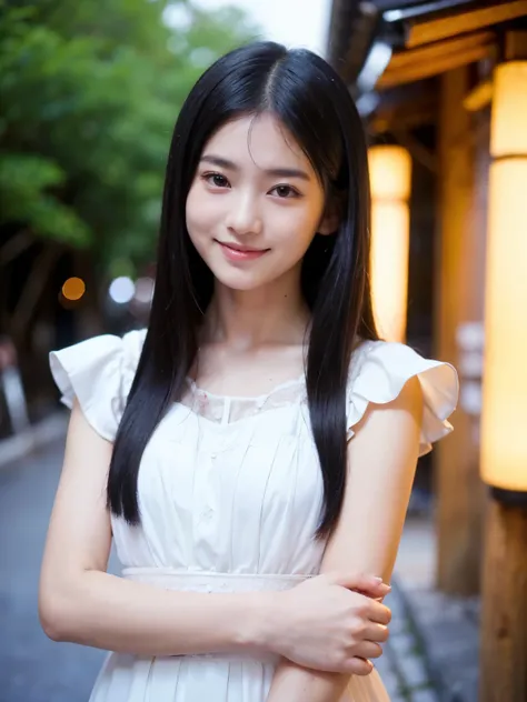 (Best-quality, Masterpiece, Ultra-High-Resolution, (Photorealistic:1.4), Raw Photo, depth of field, professional lighting),
((1girl, ((15-years-old)), the most famous Japanese idol in Japan, looking at viewer, the cutest smile in Japan)),
((wearing the m...
