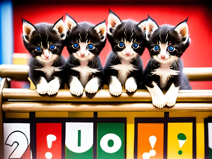 kittens play pub quiz, jeopardy, smart, cute, (quiz), game show