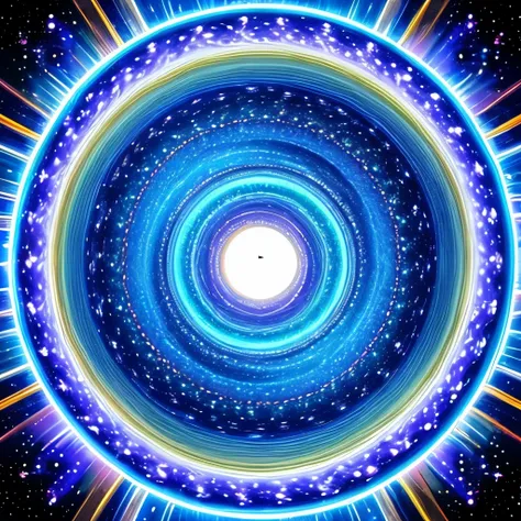 a close up of a blue and white spiral with a light in the middle, fractals!! water, in the astral plane ) ) ), volumetric light from above, magic portal in the sky, swirling water cosmos, spiral heavens, in the middle of the ocean!!!!!, looking up onto the...