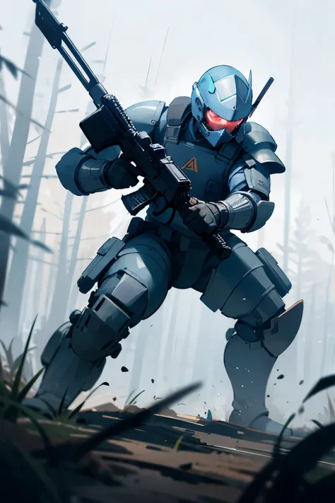 Man, stalker, in battle suit, armored vest, наколленики, налокотники, twohanded assault rifle, AK-74m, in battle pose, Chernobyl atmosphere, forest, dark, masterpiece quality of image, best work, 8k, HD, проработка деталей, детализация объектов, реалистичн...