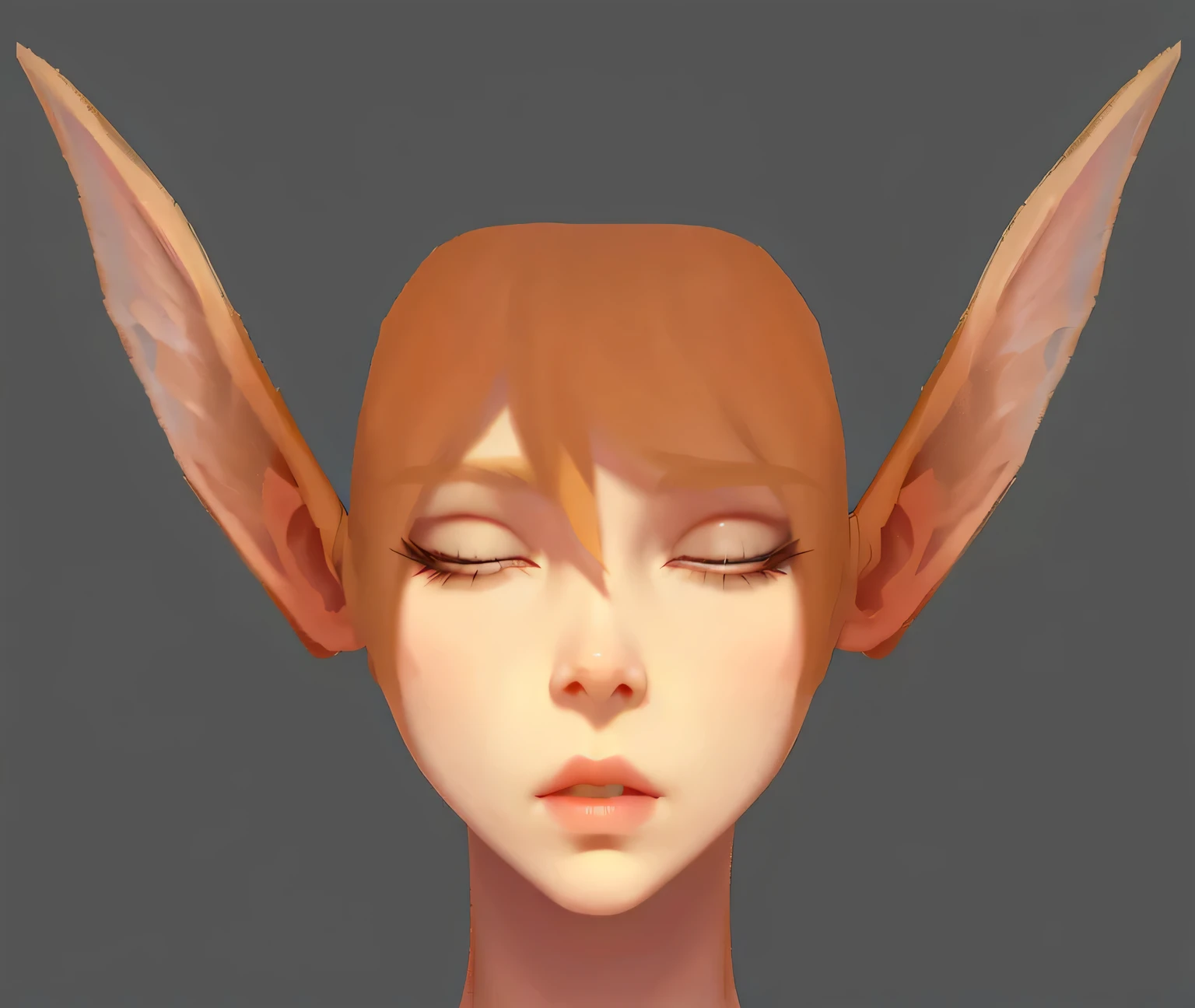 Close-up of a dead female elf with eyes closed and mouth slightly open peacefully，With eyes closed, Portrait of an Elf, a Portrait of an Elf, Drawing in animation studio, 2D concept art head macro shot, Elf Girl, Fairy female portrait, Produced in collabor...