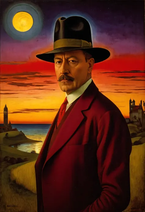 (ambre!!!!)[(front portrait: chief inspector japp / philip jackson, in a hat suit, 1936)((carlos-schwabe style)))::20]/[backgrou...