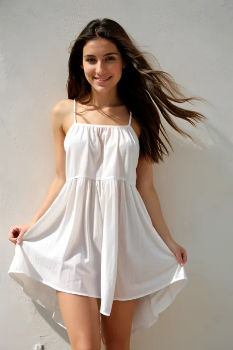 
 Spanish white skin with clothes with a dress



