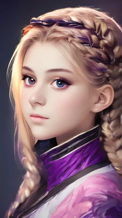 Zerg Queen Beautiful Girl: Lanlinger 18 years old, messy hair, oil painting, beautiful perfect face, soft skin perfect face, light purple and purple added, light red added, intricate details, splash screen, 8k resolution, masterpiece, cute face, mysterious...