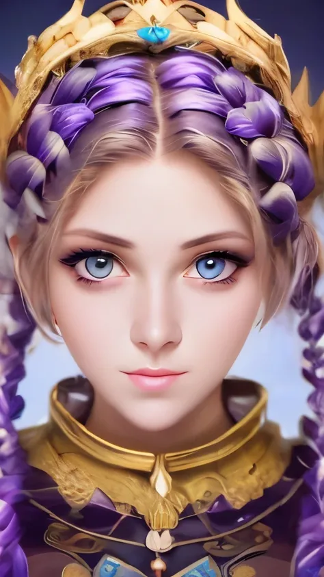 Zerg Queen Beautiful Girl: Lanlinger 18 years old, messy hair, oil painting, beautiful perfect face, soft skin perfect face, light purple and purple added, light red added, intricate details, splash screen, 8k resolution, masterpiece, cute face, mysterious...