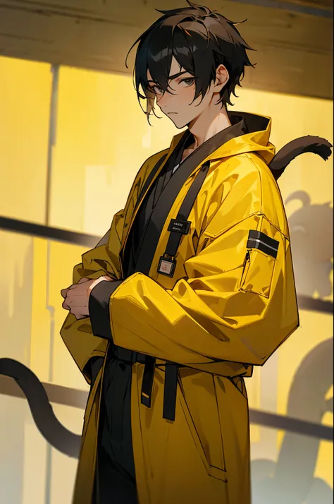 Adult, male, Calm Expression, monkey tail, Jumpsuit, Gi.