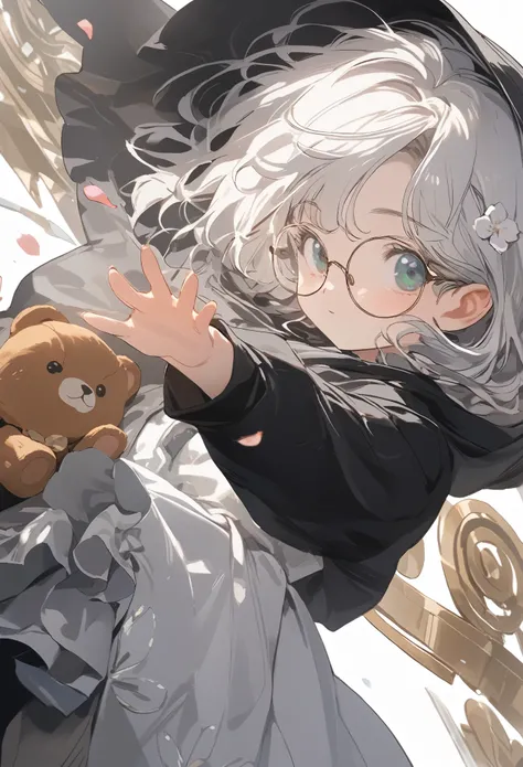 1.trip商人浅棕头发,Blue Eyes,Tall,Magician Robe ,cloak leads a girl , white hair red eyes(Lovely, child, White skin, Pale skin),trip,Snowy mountain grassland, City-State to increase resolution , Original photo, Best quality, Very detailed, wallpaper,Golden Ratio...