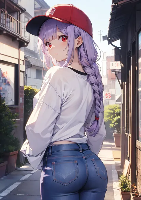 (Close-up:1.3),Realistic,Best Quality, Super detailed, High-quality CG rendering, The most delicate and beautiful, Floating gently, High resolution, (1 girl), (Best Quality,4K,8k,masterpiece:1.2), (Light purple hair:1.5),(Pretty long braids:1.5),(Red eyes:...