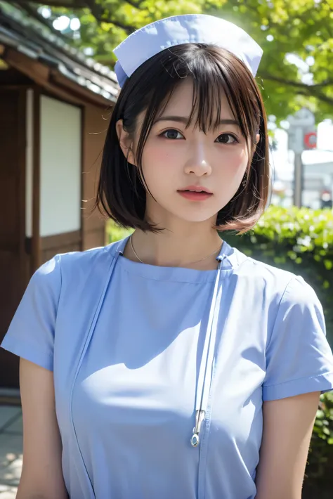 (8k, RAW Photos,Best Quality, High resolution:1.1), (超Realisticな:1.4),(Realistic, Realistic:1.3),The beauty of Japan、nurse、nurseコスプレのマッサージ師、((Upper Body:1.3))