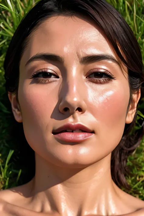Tabletop,Award-winning photography, Very detailed, スーパーorgasm, Women with Open Mouth and Closed Eyes , Skin shiny with sweat、Focus on the face 、From below、Lighting that highlights shiny sweat{{{orgasm:1.5 }}}, Black-haired、Please be careful when viewing、...