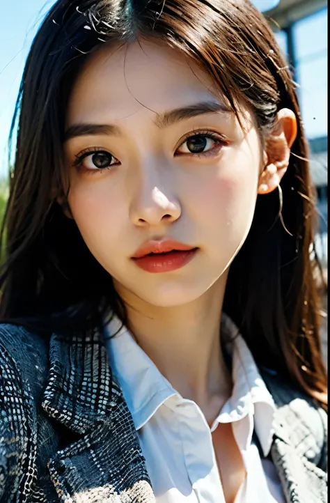 (masterpiece, best quality:1.4)
(8k, raw photo, realistic:1.2), shiny skin, 
detailed skin, detailed face, detailed eyes, 
Japanese idle, beautiful face,
emphasized large breasts, wearing pretty School uniform,
Wide angle