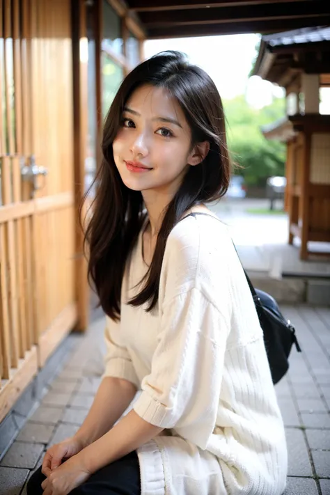  cute girl 　Japanese people around the age of 25、Long black hair　Fair skin　