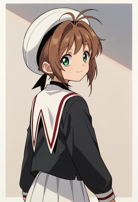 zPDXL2, score_9, score_8_up, score_7_up, score_6_up, score_5_up, score_4_up, source_anime, 1girl, solo, child,
SakuraPony, green eyes, brown hair, short hair, antenna hair, hair intakes, flat chest, white beret
tomoeda elementary school uniform, white skir...