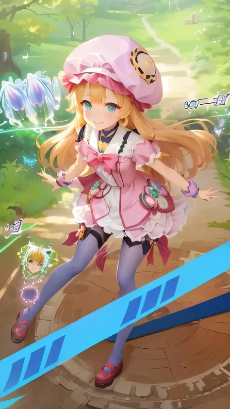 sue from isekai wa smartphone to tomo ni, in another world whit my smartphone, a close up of a person in a dress and hat on a field, splash art anime loli, my dress up darling anime, jellyfish shrine maiden 8k, fashion gameplay screenshot, a maid in a magi...