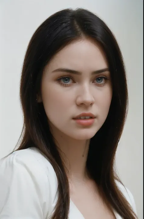 ultra realistic 8k cg, (white background, delicate pattern, intricate detail, highly detailed, fine details), best quality, (photorealistic:1.4),beautiful lighting, absurdres, RAW photo, film grain, ((big breasts, slim girl, close-up, portrait)), Woman in ...