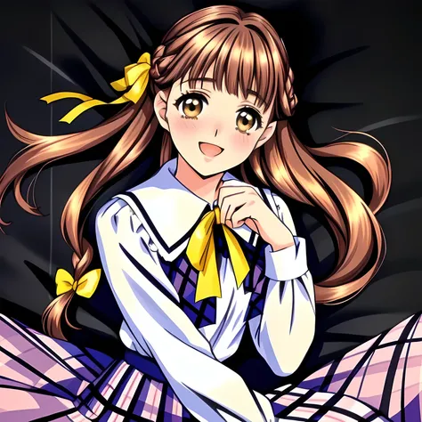 (highest quality, masterpiece: 1.6), (Two heroine girls are coming from both side facing each other and kissing each other, Too Beautiful noble 18yo beautiful lying anime noble heroines, beautiful giggling noble elegant 18yo neat anime heroines wares compl...