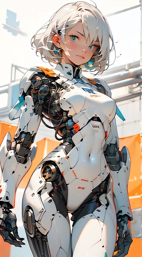 ((Highest quality)), ((masterpiece)), 8K quality, (detailed), High Resolution Skins:1.3, Realistic skin texture, full body, slim, smile, close mouth, Natural Makeup, fluffy short hair, Messy Hair, Looking at Viewer, (Upper body from thighs up), sharp focus...