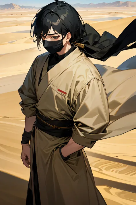 Adult, male, Desert Clothing, Black hair color, Sash, Mask