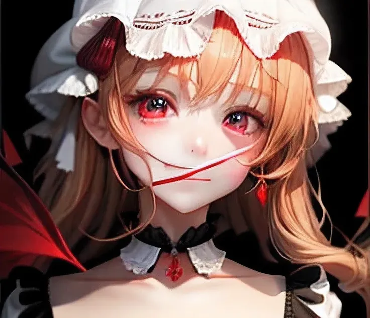 Flandre Scarlet、smile、Madness、Cover your mouth with your hand、Very beautiful eyes、Very fine、One Girl、