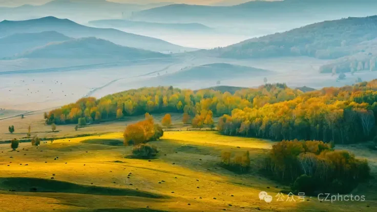  Allafoord view of a valley with a few trees and hills, Stunning scenery, Natural landscape beauty, Landscape, Warm and beautiful scene, 、Colorful environment, Breathtaking scenery, Stunning landscape, Tranquil scenery, Start, Beautiful scenery, Very beaut...