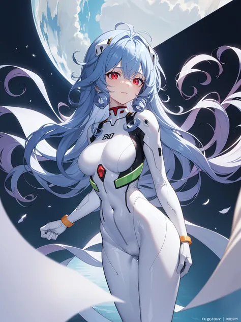 best quality, integrated scenery, integrated background, extremely delicate and beautiful, meticulous details, good composition, , cute face, perfect face, perfect hands,1young_teen_girl,(young_teen:1.5)reiayanami, slender,Rei Ayanami, Blue hair,(very_long...