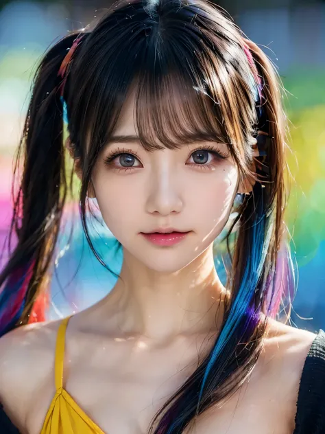 40-year-old Japanese woman、Black Hair、Hair is very short、Twin tails、Hatsune Miku Costume、Headphones、Flat Chest、Realistic photos、Realistic、8K quality、expensive、No bangs、High resolution, Highest quality, Anatomically correct, Winner of numerous awards, looki...