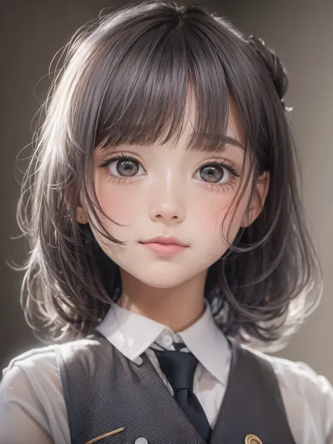 One Girl，(とてもcute女子高生:1.3)，masterpiece，Best Quality， high res，((( PHOTOREALISTIC )))，RAW Photos， ray tracing， Physically Based Rendering，beautiful girl，(Age 15:1.4)，cute，A faint smile，(detailed pupils:1.2)，(The face is facing straight ahead:1.3)，The body i...