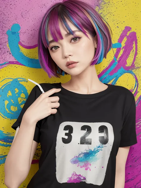 303 (20-year-old woman,   short bob hair), (Troubled expression), (colorful), ((characterＴshirt)), raindrop, I can&#39;t Translation。  The input is not in the correct format。&#39;I can&#39;t translate。 The input is not in the correct format。&#39;I don&#39;...