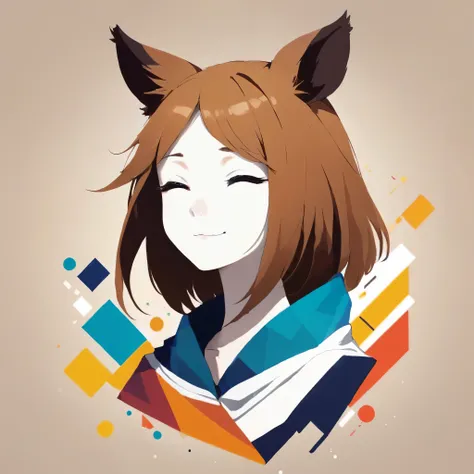 PORTRAIT OF A GIRL,1GIRL, vivid colors,bokeh,illustration-style,modern,eye-catching pose,striking composition,sleek lines, unique pattern,abstract elements,geometric shapes, sophisticated aesthetic,crisp lines, expressive strokes,fluid shapes,textured back...