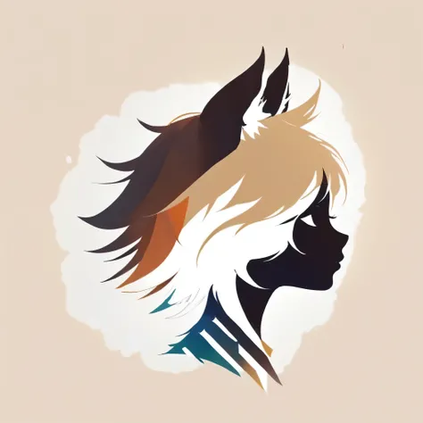 PORTRAIT OF A GIRL,1GIRL, illustration-style,modern, striking composition,sleek lines, unique pattern,abstract elements,geometric shapes,GEOMETRIC LOGO, , , expressive strokes , ,ANIMAL EARS, ANIMAL NOISE,CAPYBARA EARS, ANIMAL NOISE,ANIMAL headwear,SMILE, ...