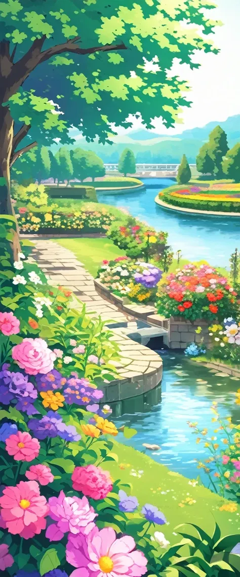 Floral, Garden , river