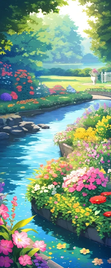 Floral, Garden , river