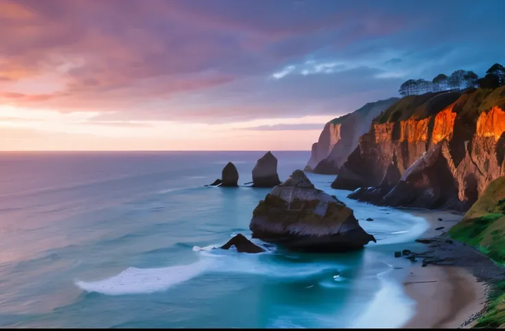 Coastal cliff sunrise