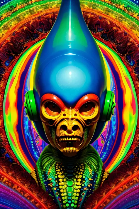 highest quality, masterpiece, ultra high resolution, alien, acid, psychedelic, Tribal