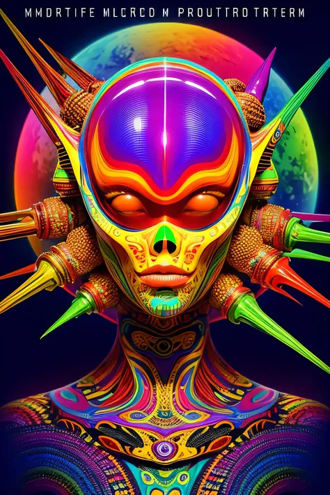 highest quality, masterpiece, ultra high resolution, alien, acid, psychedelic, Tribal