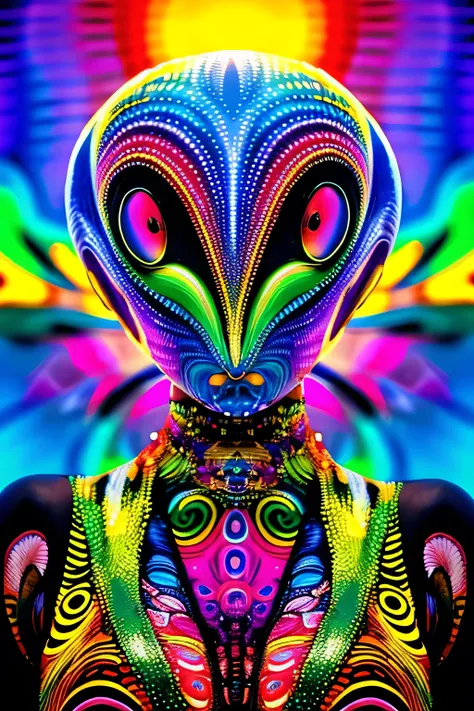 Best Quality, masterpiece, Ultra-high resolution, alien, acid, psychedelic, tribal