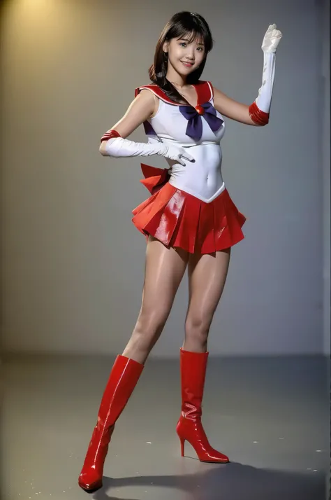 No background、(((Beautiful legs in tights.)))、((( Legally express the beauty of your smile)))、(((Wearing white gloves、Cover young people with gloves )))、((((Make the most of your original images)))、(((Sailor Mars Costume)))、(((Short and beautiful hair)))、...