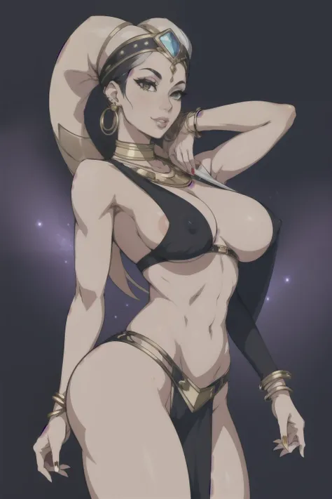 Gorgeous sexy space pirate with large milky heavy saggy tits, space pirate has a knockout body, her hips are tapered and full, her abs are smooth and tight, her thighs are strong sexy and squishy, her ass is spankable kissable and tear drop shaped, long go...