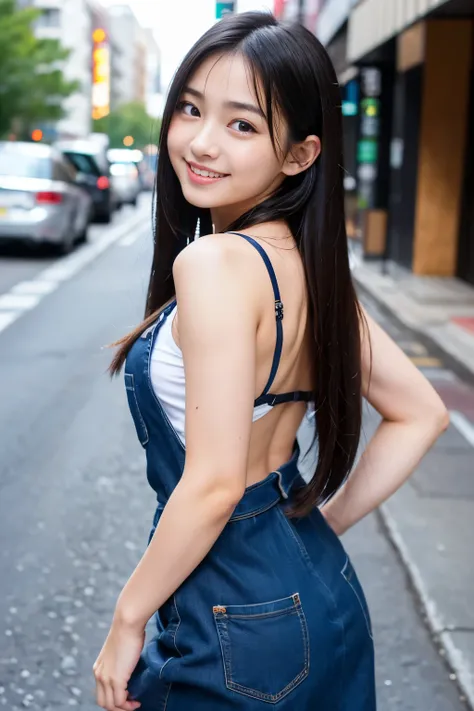 (Best-quality, Masterpiece, Ultra-High-Resolution, (Photorealistic:1.4), Raw Photo, depth of field, professional lighting, perfect anatomy, extremely details),(1girl, (((15-year-old))), the most famous Japanese idol, ((innocent-smile)), ((cowboy-shot)), lo...