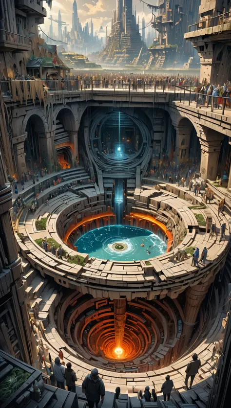 underground labyrinth city, cross-section, people's lives, advanced civilization, computer controlled, fantasy art, delicate and dynamic textures, 2.5D, artistic photography, hyper realistic, digital graphic CG, BREAK ultra detailed, absolutely resolution, best quality