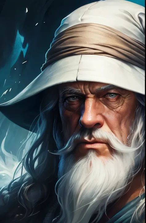 a close up of a painting of a man with a long beard and a long beard, gandalf, gandalf from lord of the rings, gandalf the grey, gandalf (lotr, lord of the rings concept art, sean connery as gandalf, portrait of gandalf, gandalf the white, wizard, lord of ...