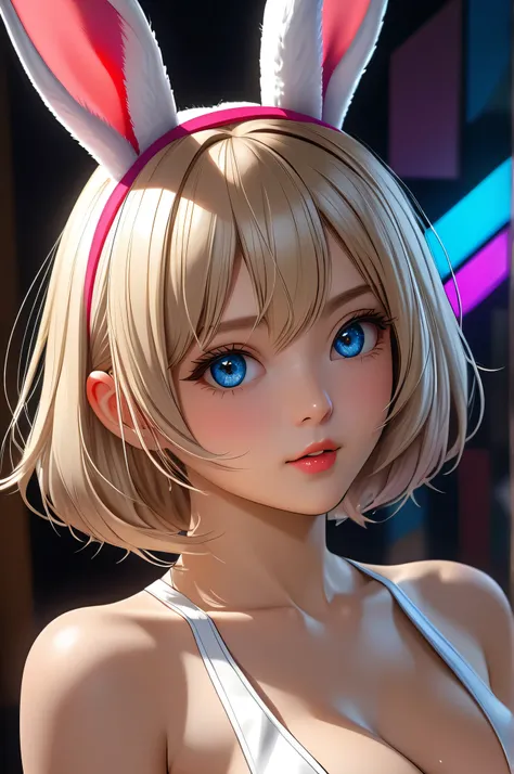 erotic anime waifus in the most sophisticated form of cubist art, bunny ears, 4k, ultra-detailed, photorealistic, hyper-realistic, vivid colors, dramatic lighting, intricate details, 