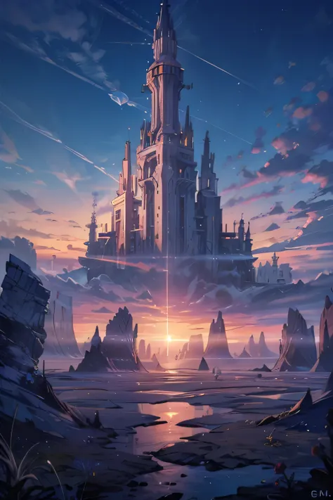 It starts built with algorithms ,  beautiful view over a field full of grass and few trees,  and far from the mountains you can see a cliff in the shape of a tower built with very solid earth very large,  high and very narrow set above the Sun, Go above th...