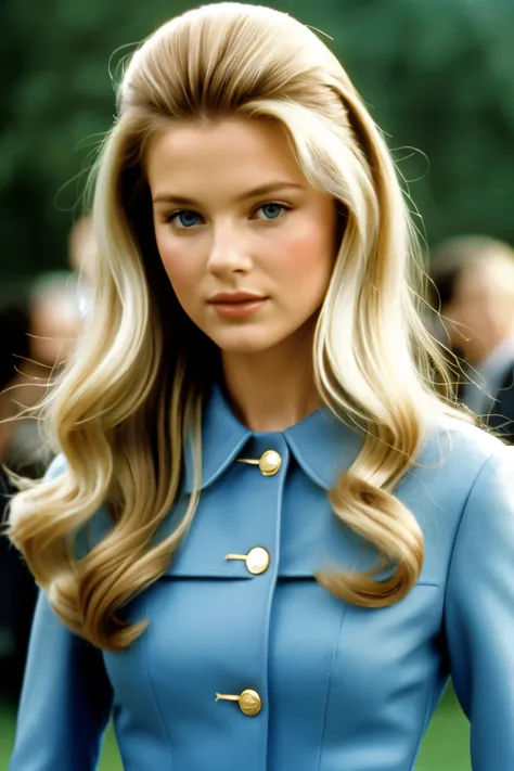 film still, 1999 british royalty style, blowout wavy long blonde hair, 1girl, dior