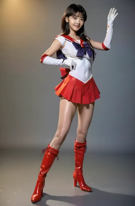 No background、(((Beautiful legs in tights.)))、((( Legally express the beauty of your smile)))、(((Wearing white gloves、Cover young people with gloves )))、((((Make the most of your original images)))、(((Sailor Mars Costume)))、(((Short and beautiful hair)))、...
