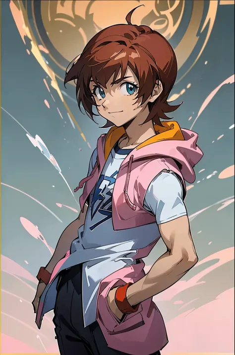 ((masterpiece,best quality)), by hand_male_madoka_beyblade, 1 male, alone, short hair, aquamarine eyes, brown hair, amano madoka...