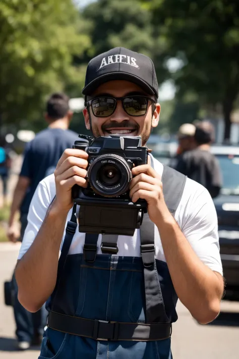 Happy cameraman