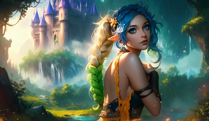 masterpiece, newest, absurdres, masterpiece, highly detailed, beautiful anime, lineart, realistic anime, semi realistic, ((very aesthetic, best quality, ultra detailed)), (perfect face, cute face, like face), fantasy background, extreme colors, Bavarian fo...