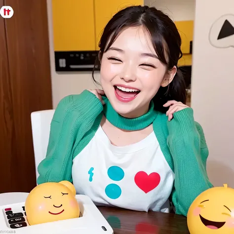 a cute emoji funny laughing display picture for youtube channel should be attractive